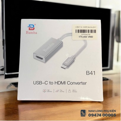 Hub chuyển Type C to HDMI Bamba B41