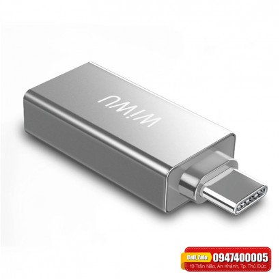Hub chuyển Type C sang 2 USB WiWu T02 chính hãng