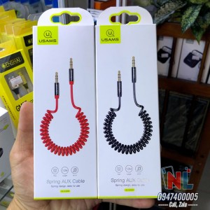 Cáp AUX 3.5mm hiệu USAMS dạng lò xo Cáp AUX 3.5mm hiệu USAMS dạng lò xo