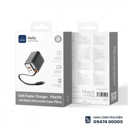 Củ sạc WiWU Helix 67W G020 kèm dây