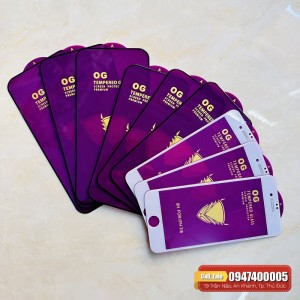 Cường lực OG Tím (trơn - nhạy - mượt - bo viền)