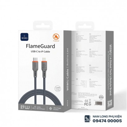 Cáp sạc iPhone 27W WiWU FlameGuard C097