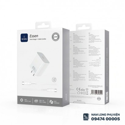 Bộ sạc nhanh 45W WiWU Essen kèm cáp C-C G024