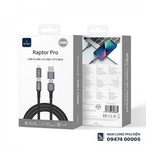 Cáp sạc 4in1 240w WiWU Raptor Pro chính hãng