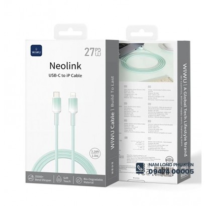Cáp sạc iPhone Type C to Lightning 27W WiWU Neolink