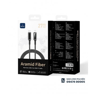 Cáp sạc iPhone 27W Type C to Lightning WiWU Warriors 27W
