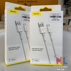 Cáp sạc Type-C Baseus trắng trơn 3A (Max) Cáp sạc Type-C Baseus trắng trơn 3A (Max)