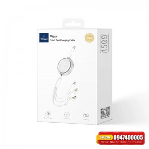 Cáp rút sạc nhanh WiWU Vigor 100W 3in1 C023