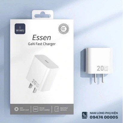 Củ sạc nhanh WiWU 20W Essen GaN Wi-G001