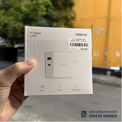 Củ sạc nhanh 65W ( USB C + USB A ) Nokia