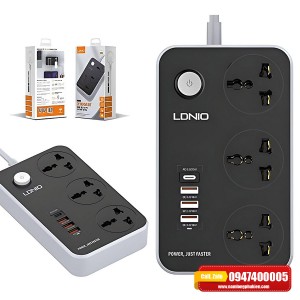 Ổ cắm LDNIO SC3412 - 03 chấu + 03 cổng USB-A + 01 cổng Type-C Ổ cắm LDNIO SC3412 - 03 chấu + 03 cổng USB-A + 01 cổng Type-C