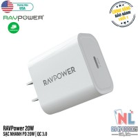 Củ Sạc Nhanh RAVPower PD 20W cho iPhone 12 Series