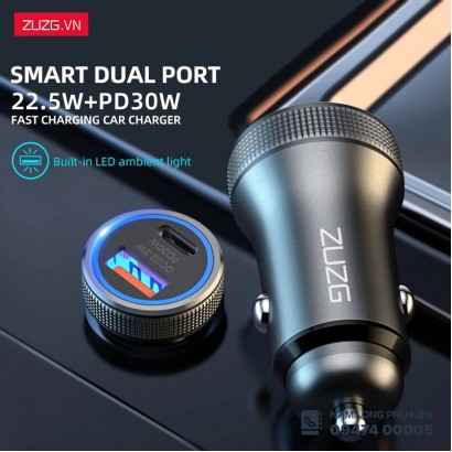 Tẩu sạc điện thoại ô tô ZUZG 54W C15PD