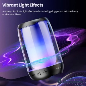 Loa Bluetooth Toocki ánh sáng nhiều màu, âm thanh nổi