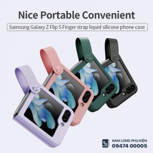 Ốp lưng Galaxy Z Flip 5 Nillkin Finger Strap Liquid Silicon