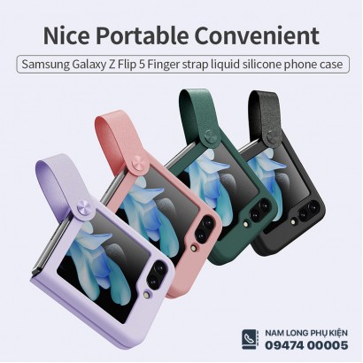 Ốp lưng Galaxy Z Flip 5 Nillkin Finger Strap Liquid Silicon