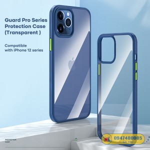 Ốp lưng trong suốt iPhone 12 Pro Max Rock Guard Pro viền màu