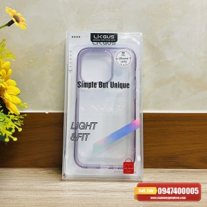 Ốp lưng iPhone 14 Pro Likgus trong viền màu tím