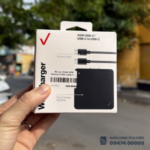 Bộ sạc nhanh 45W Verizon (USA) Cable C-C 2 mét