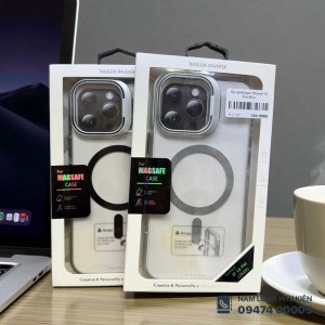 Ốp lưng iPhone 16 Pro Max trong suốt Raigor có giá đỡ