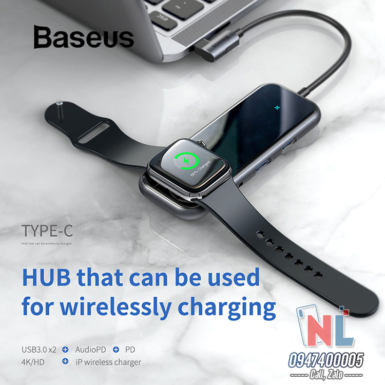 hub baseus type-c wireless charging