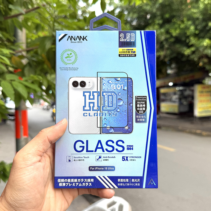 Cường Lực iPhone 18 Ultra Anank 9H Trong Suốt Chính Hãng