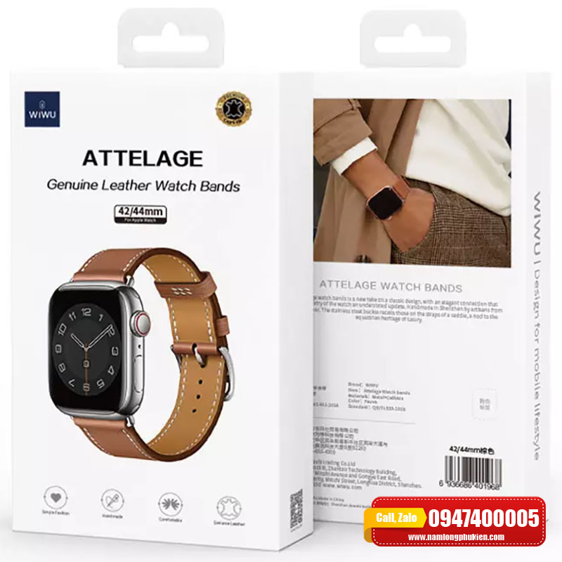 Dây đồng hồ Apple Watch Wiwu Attelage Leather