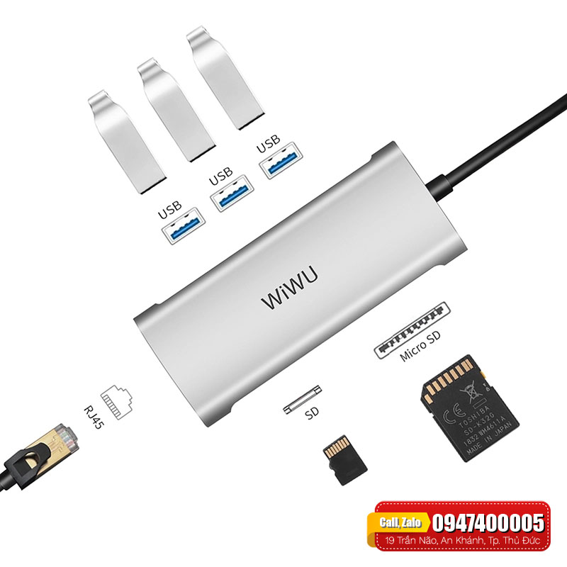 Hub chuyển đổi WiWu Alpha 6in1 A631STR