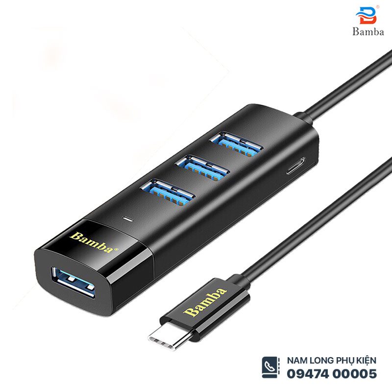 Hub chuyển Type C to 4 USB 3.0 Bamba B13