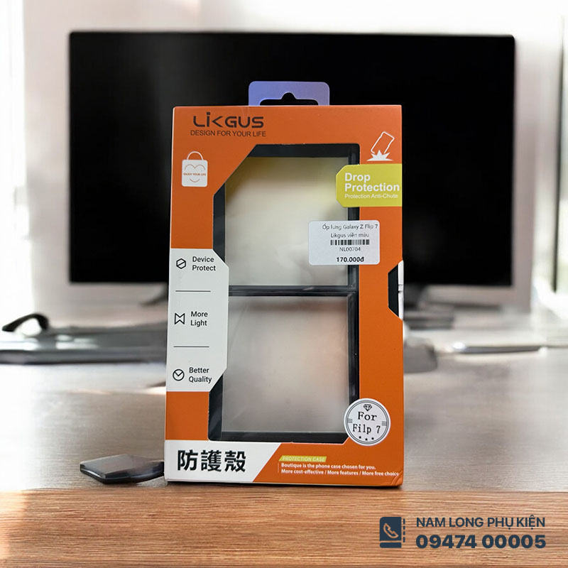 Ốp lưng Galaxy Z Flip 7 Likgus trong viền màu