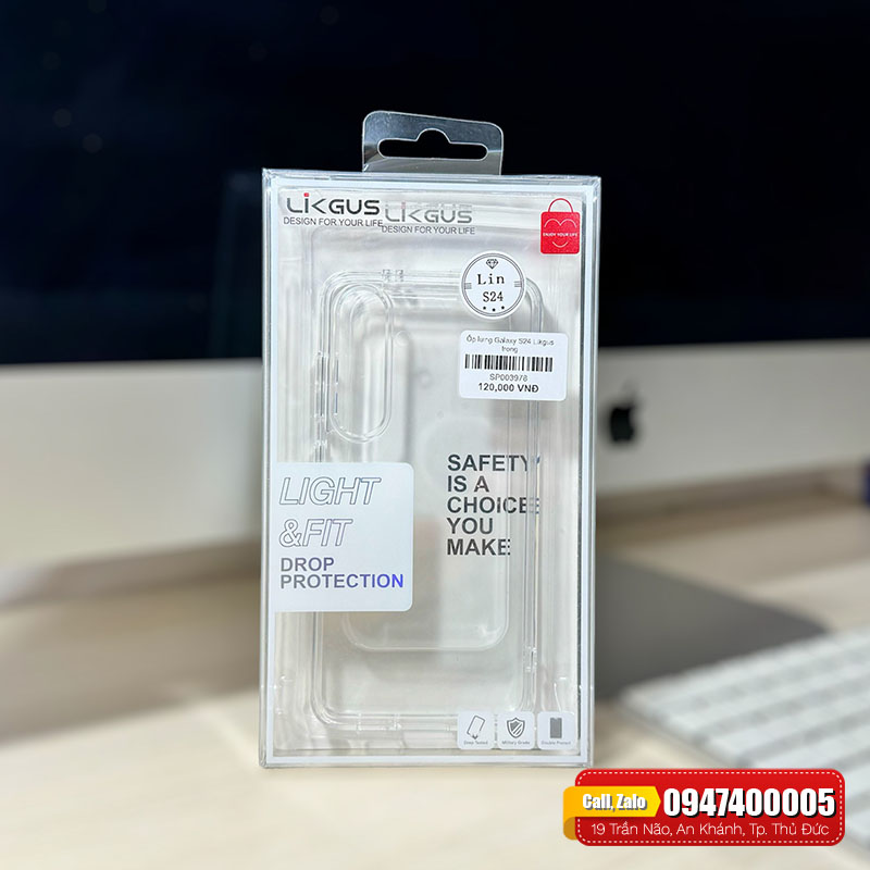 Ốp lưng Galaxy S24 Likgus trong suốt