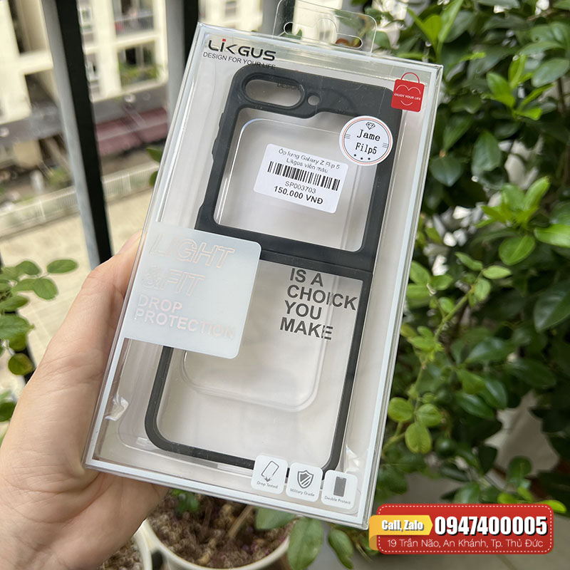 Ốp lưng Galaxy Z Flip 5 Likgus trong viền màu