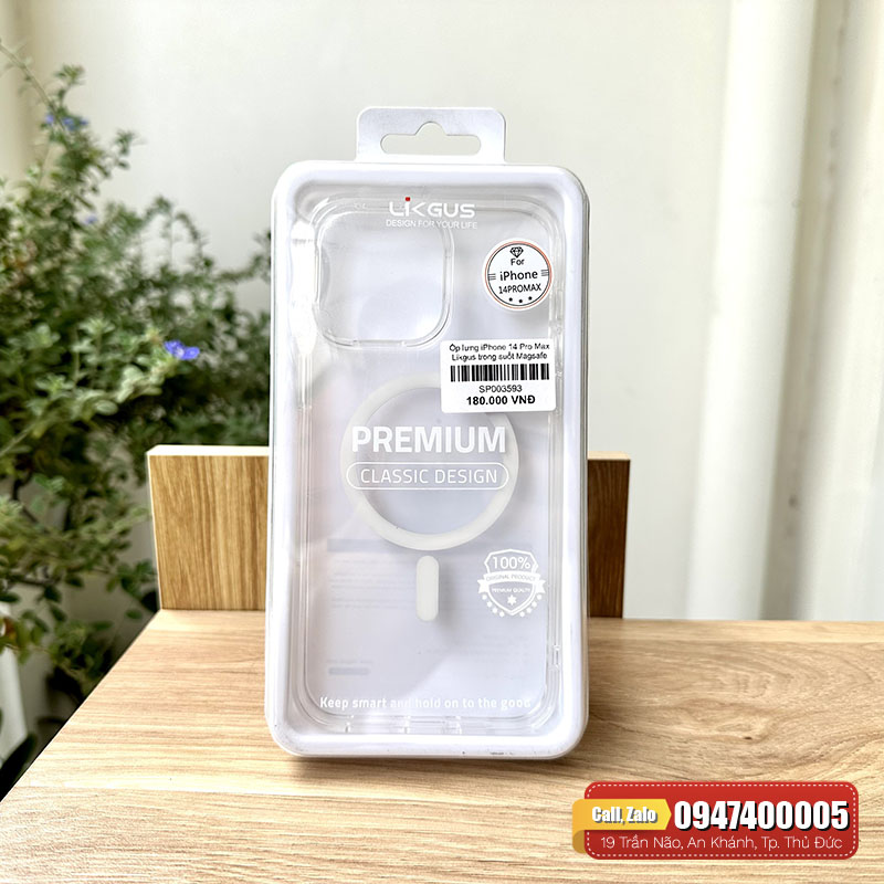 Ốp lưng iPhone 14 Pro Max Likgus Magsafe trong suốt