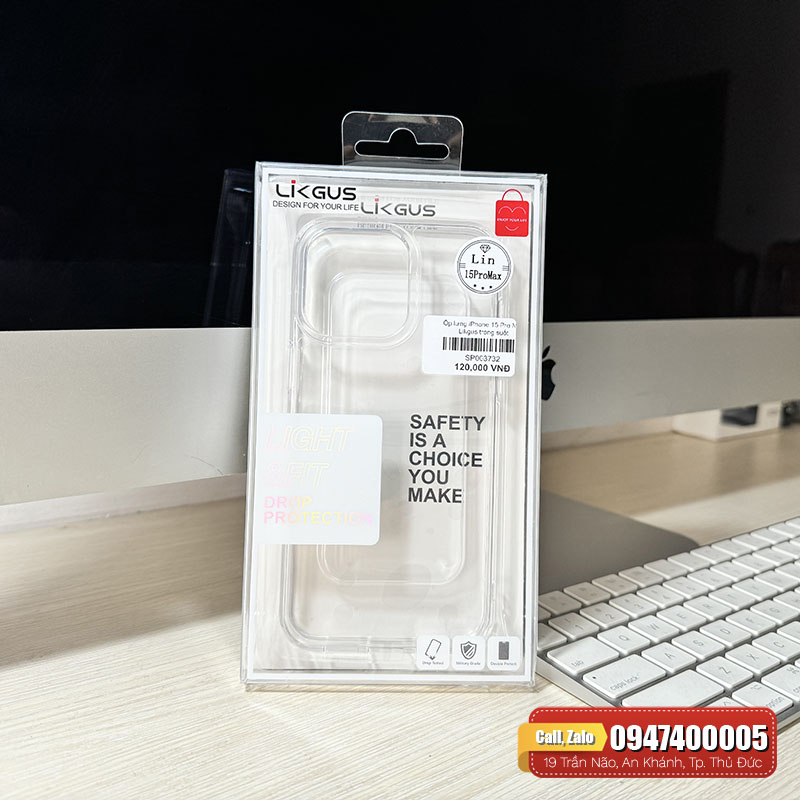 Ốp lưng iPhone 15 Pro Max Likgus PU viền mềm