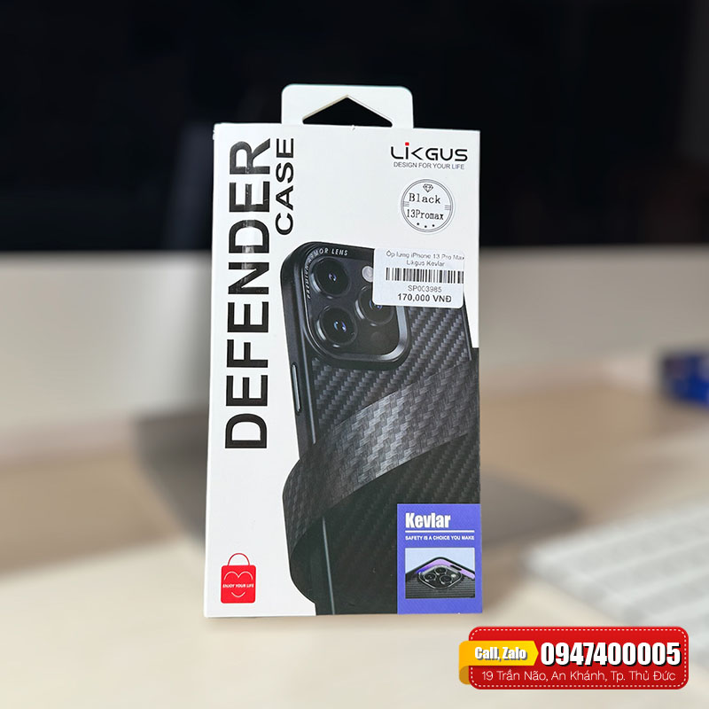 Ốp lưng iPhone 15 Pro Max Likgus Kevlar