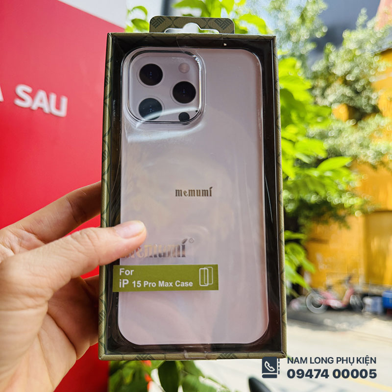 Ốp lưng iPhone 15 Pro Max Memumi trong suốt