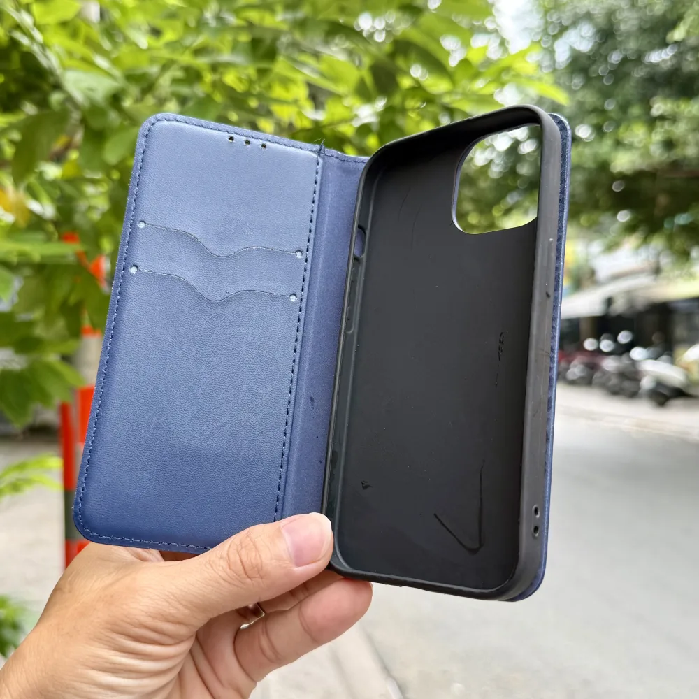 Bao Da iPhone 15 Có Ngăn Chứa Thẻ, Da PU Giá Tốt