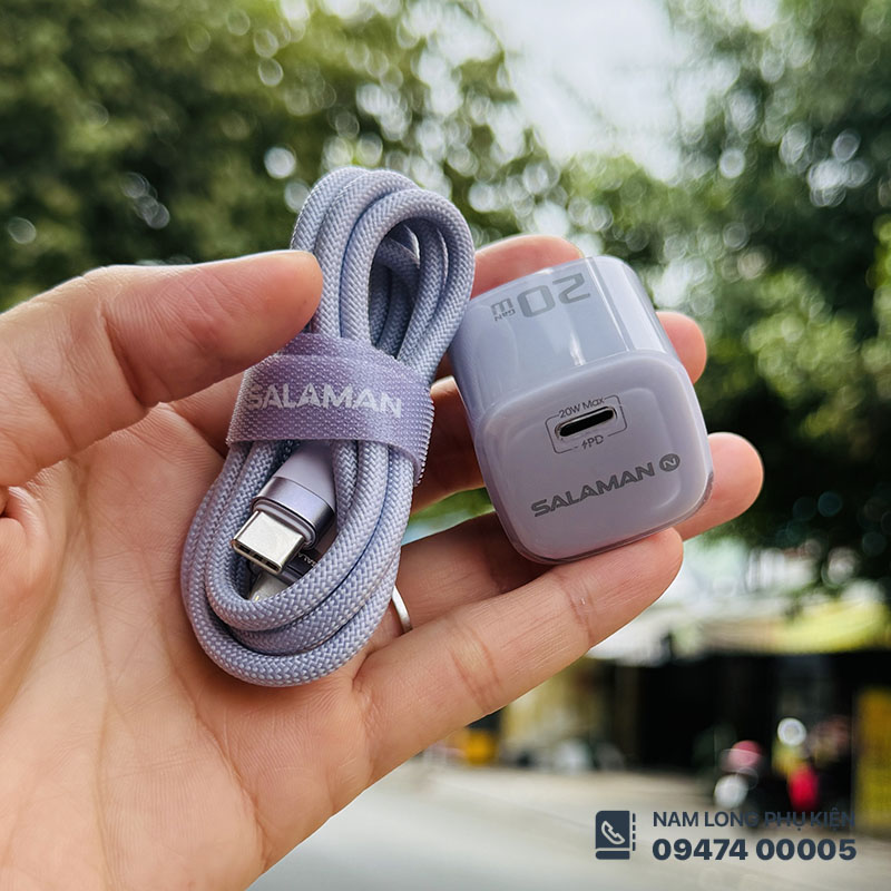 Bộ Sạc Nhanh iPhone 20W Lightning Salaman Chính Hãng
