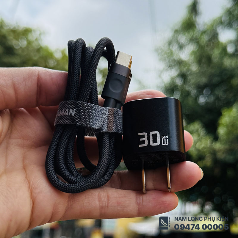 Bộ Sạc Nhanh Type-C to Type-C 30W Salaman Chính Hãng