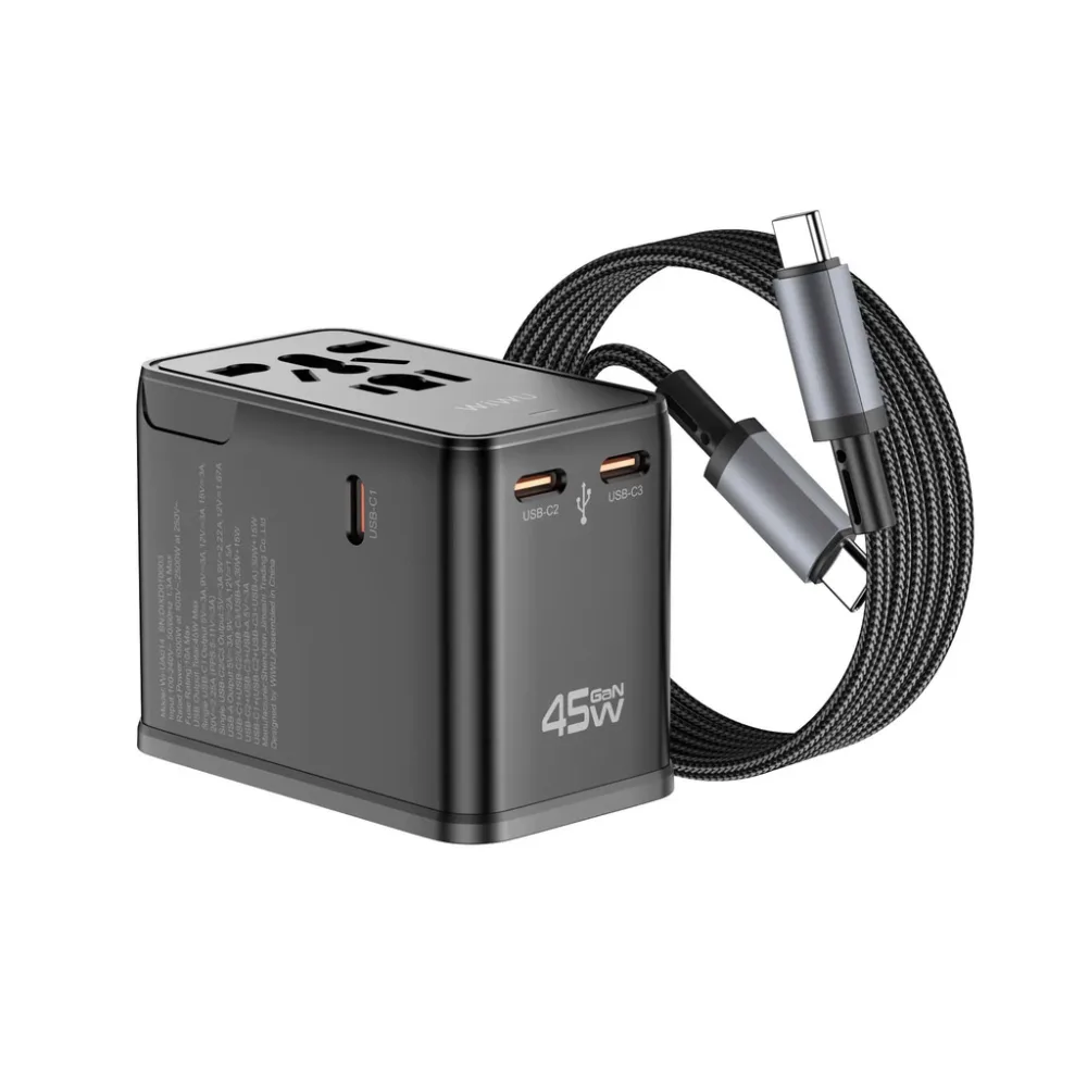 Củ sạc du lịch đa năng 45W kèm cáp WiWU UA014