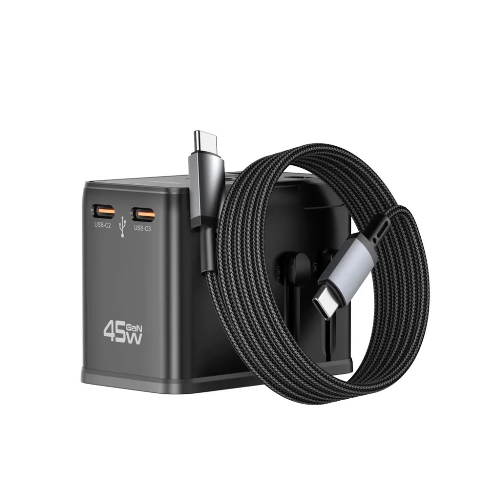 Củ sạc du lịch đa năng 45W kèm cáp WiWU UA014