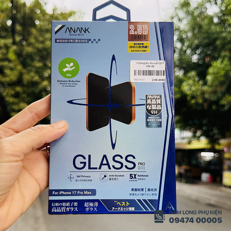 Cường lực chống nhìn trộm Anank iPhone 17 Pro Max
