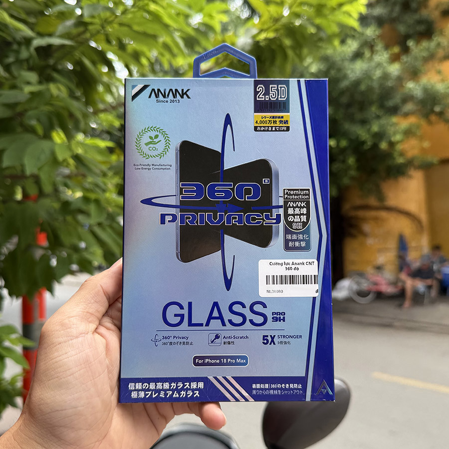 Cường Lực Chống Nhìn Trộm iPhone 18 Pro Max Anank 360 Độ Chính Hãng