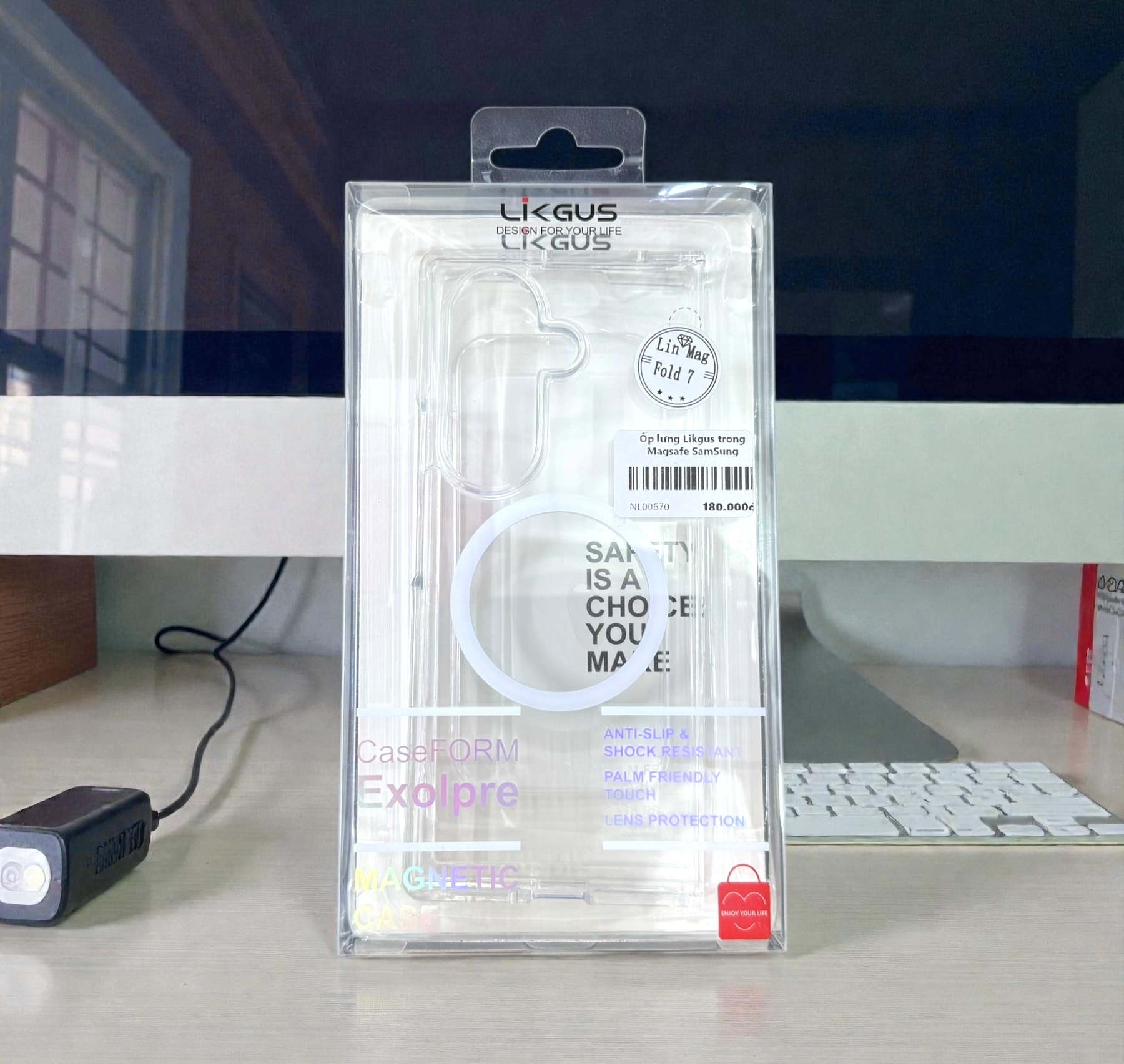Ốp lưng Galaxy Z Fold 7 Likgus trong suốt có sạc không dây