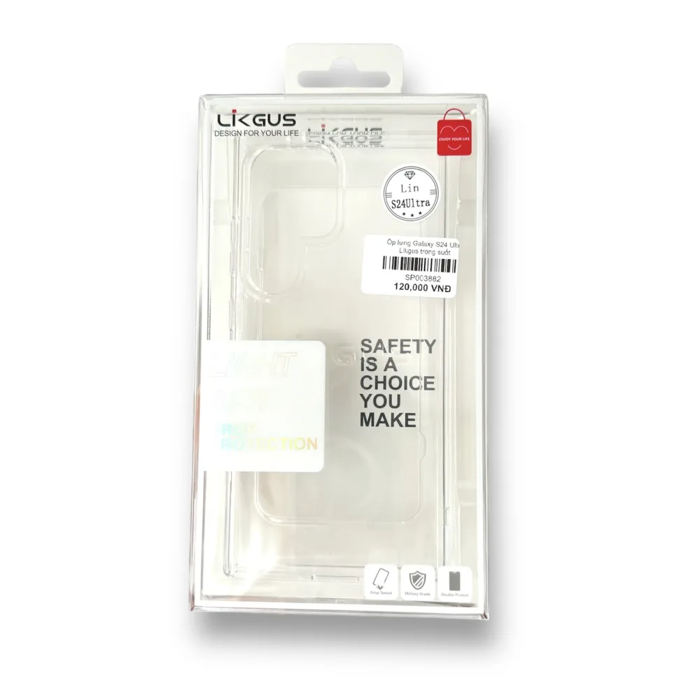 Ốp lưng Galaxy S24 Ultra Likgus trong suốt