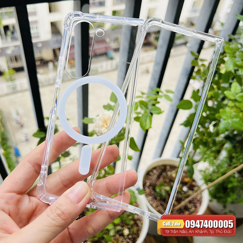 Ốp lưng Galaxy Z Fold 5 Likgus trong suốt có sạc không dây