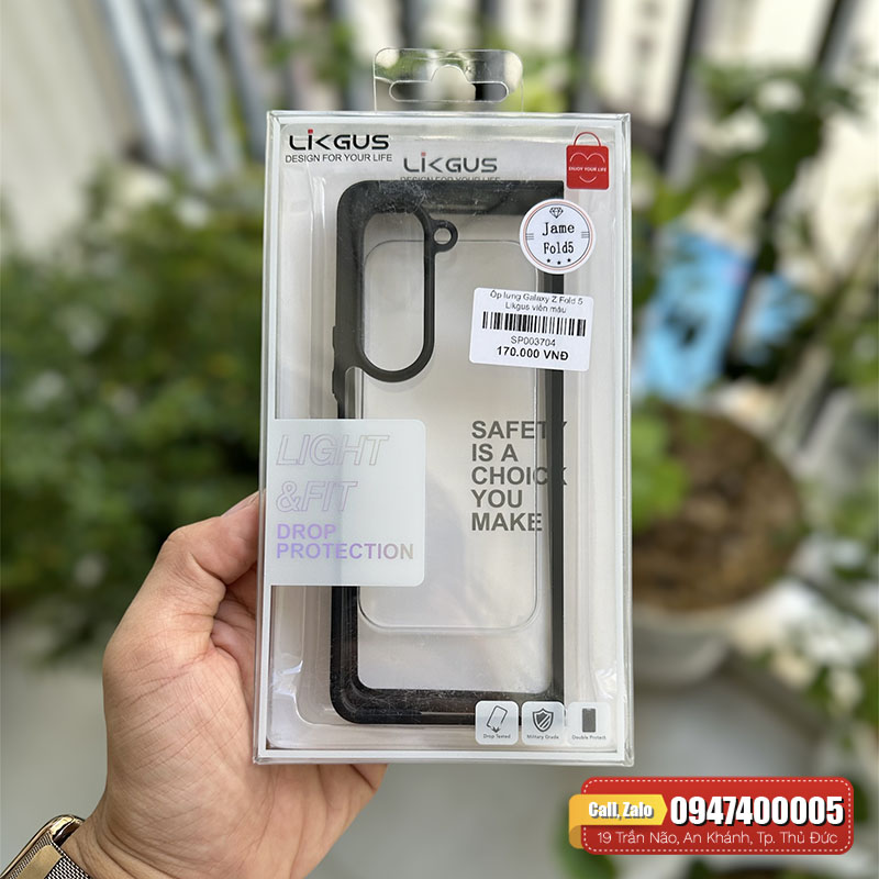 Ốp lưng Galaxy Z Fold 5 Likgus trong viền màu