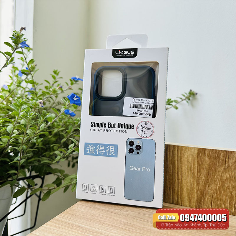 Ốp lưng iPhone 12 Pro Likgus lưng nhám chống sốc tốt