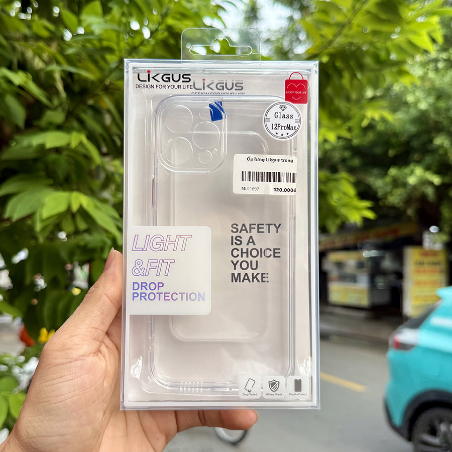 Ốp Lưng iPhone 12 Pro Max Likgus Trong Suốt Viền PU Chính Hãng