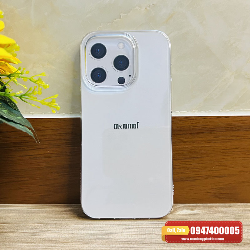 Ốp lưng trong suốt iPhone 14 Pro Memumi không ố vàng